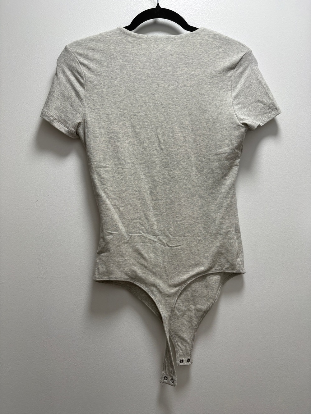 Abercrombie & Fitch Light Heather Gray Crew Neck Bodysuit - Picture 2 of 5